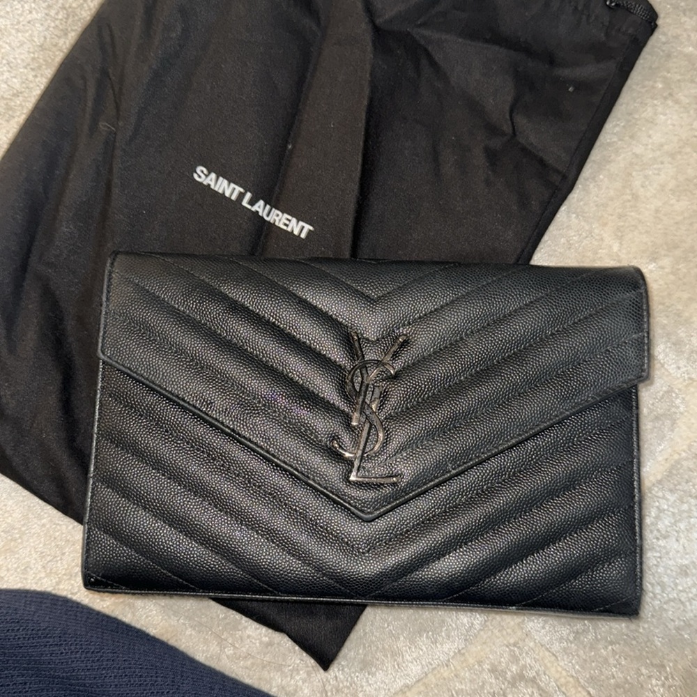 YSL Black on Black Wallet on Chain